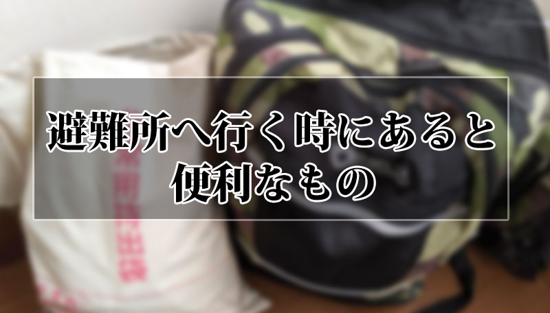 避難所に行く時あると便利なもの